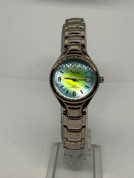 BUM Accessories - BUM Vintage Women Stainless Steel Analog Watch Gradient Green Yellow Dial BUM002